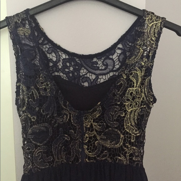 Navy and gold dress - Picture 4 of 4